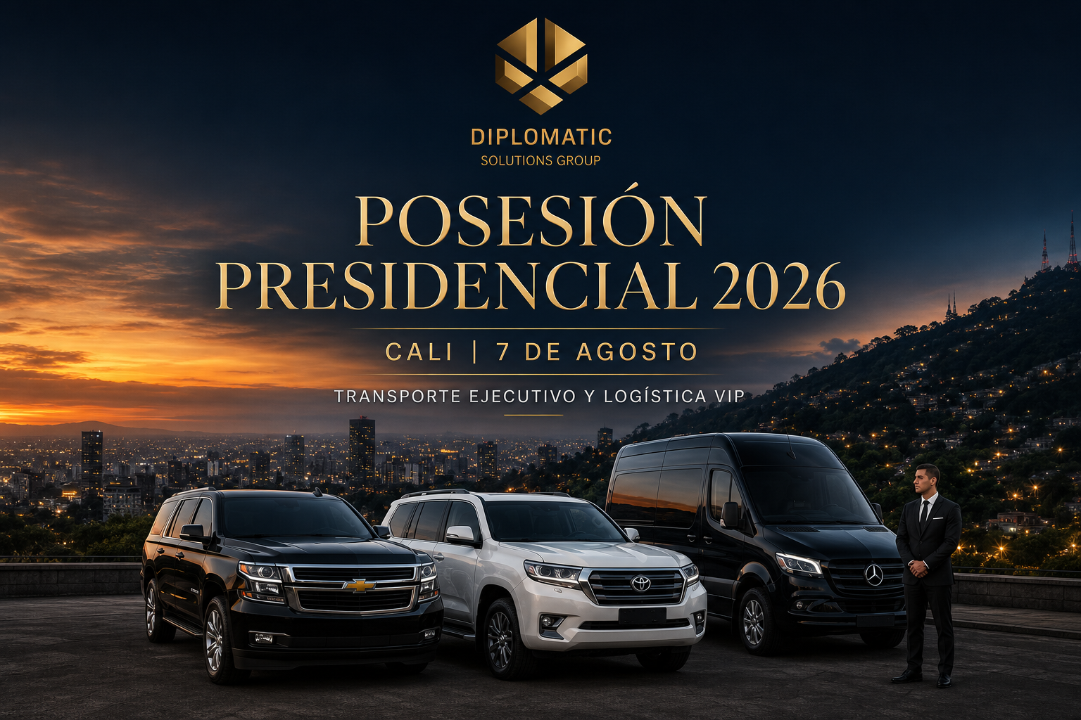 Executive transportation and VIP logistics for the 2026 presidential inauguration in Cali